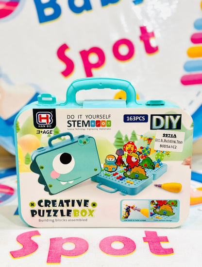 Creative building puzzle toolbox for kids