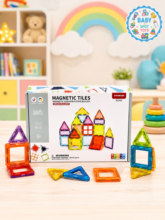 26-Piece Magnetic Tiles – Build, Learn & Create! 🎨🔧