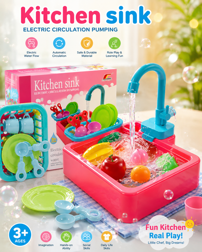 Kids kitchen sink pretend play toy