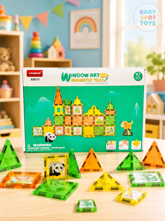 47-Piece Magnetic Tiles – Build, Learn & Create! 🎨🔧