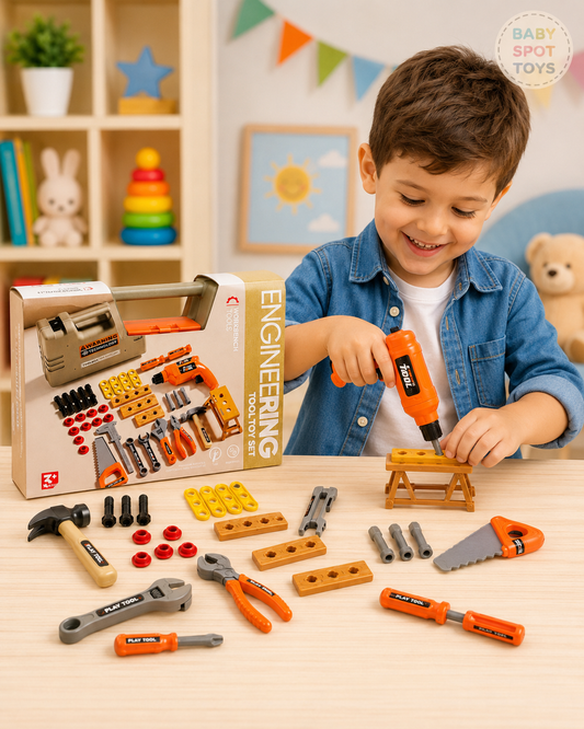 Junior Engineer’s 163-Piece STEM Toolbox with Power Drill