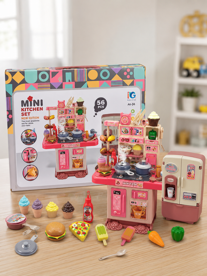 56-piece kids kitchen pretend play set