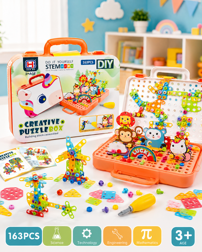 DIY creative puzzle toolbox for kids