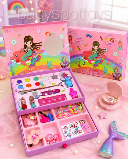 2-in-1 kids makeup and jewellery box