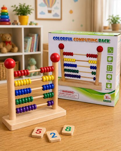 Colorful wooden counting abacus for kids