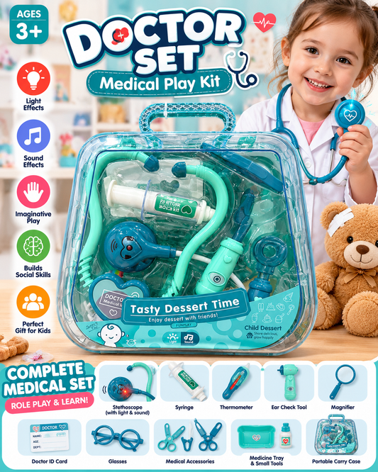 Kids Doctor Set with Light & Sound – Medical Pretend Play Kit