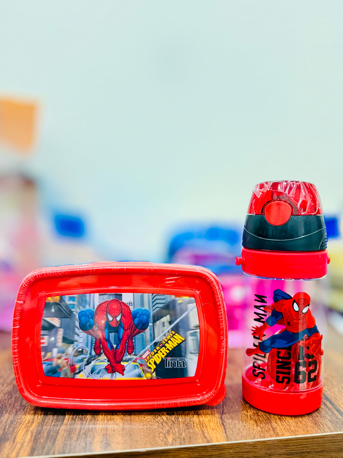 Spider-Man themed lunch box and bottle combo for kids