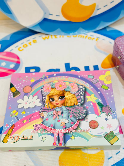 Kids 2-in-1 makeup and jewelry pretend play kit