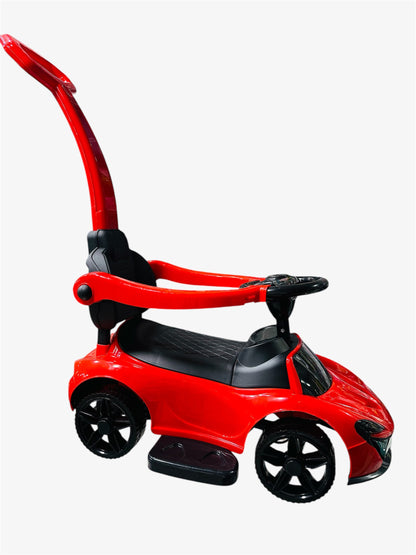 Kids ride-on car with stroller handle