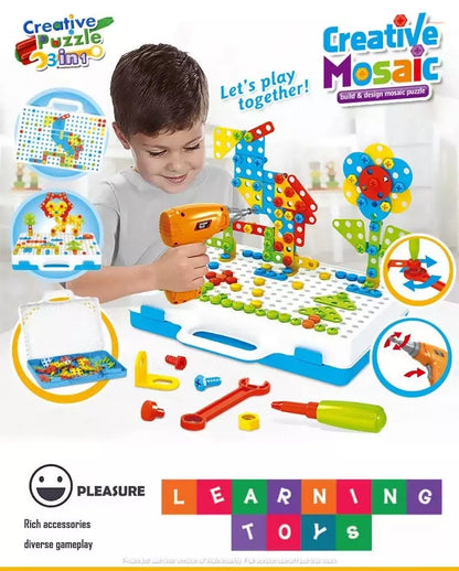 249-piece STEM building and drill toy set for kids