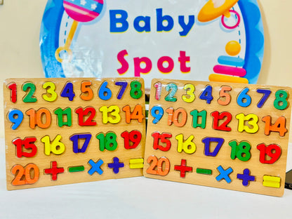 Wooden English numbers 123 learning toy
