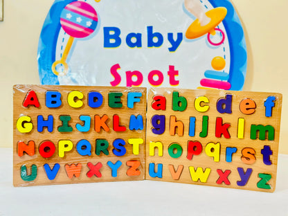 Wooden English alphabet ABC learning puzzle