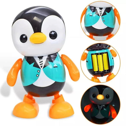 Dancing penguin toy with music and LED lights