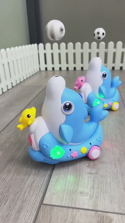 Dolphin with blowing ball Concert  Cute Musician Toy – Fun Musical Playset for Kids with Lights & Sounds