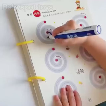 Reusable Educational Tracing Work Book for kids 64 Pages ( 2 Markers & Duster Attched).                    (Urdu Tracing also included in this book)