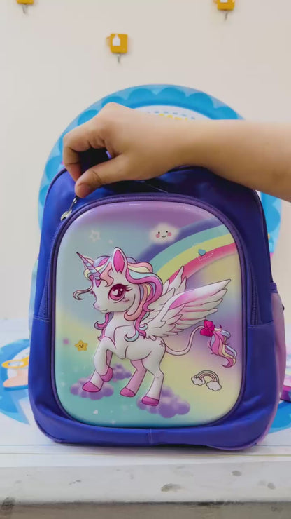 14 to 15 inches 3d unicorn bag set-