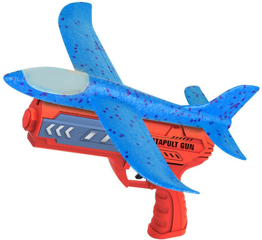 LED Airplane Launcher Gun Toy for Kids – Flying Glider Catapult Plane with Lights