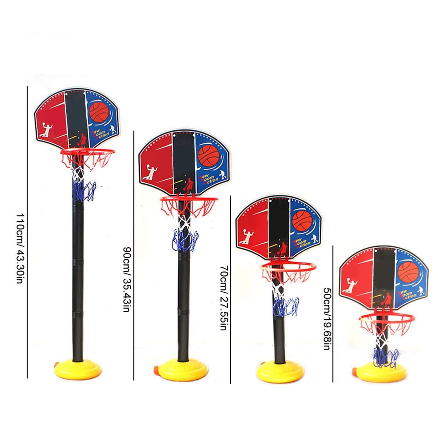 Basketball Playing Set,Height Adjustable Children Basketball Hoop Stand with Basketball Pump for Training Outdoor Indoor Sport