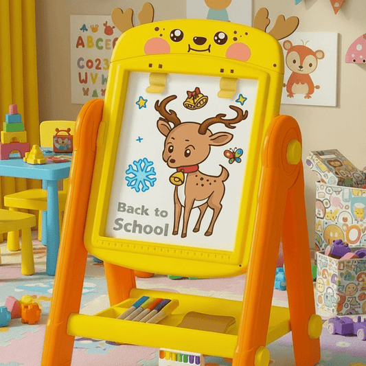 Adjustable Plastic Standing Art Easel Whiteboard and Chalkboard