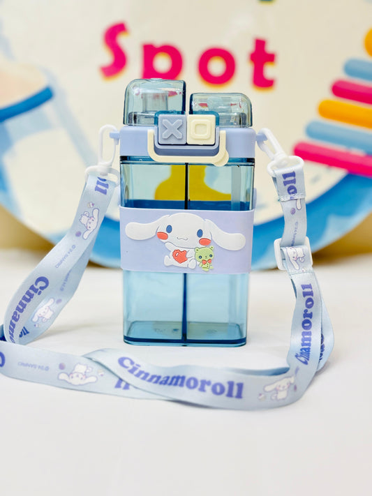 Double compartment kids water bottle 525ml