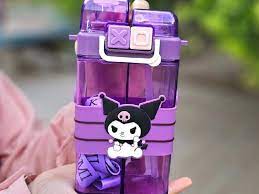 Double compartment kids kuromi water bottle 525ml