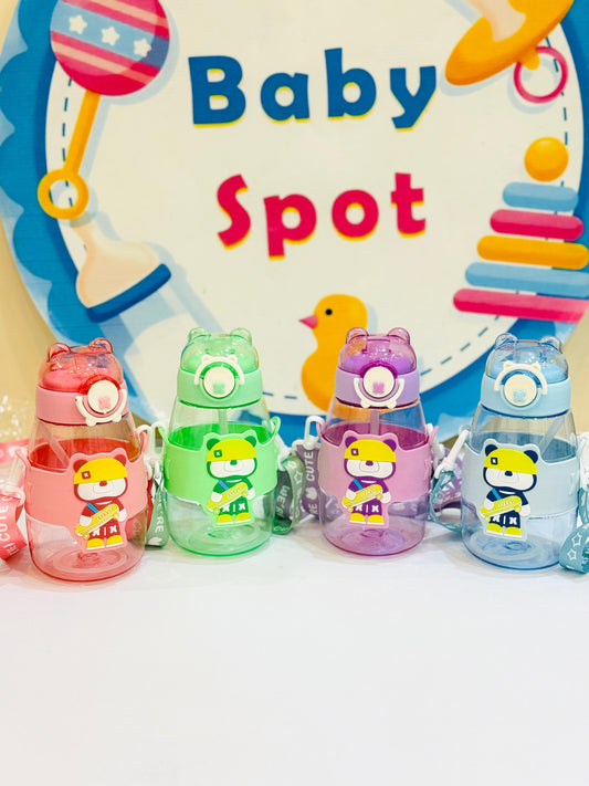 Water Bottle 550 Ml Sipper Portable with Straw- PINK