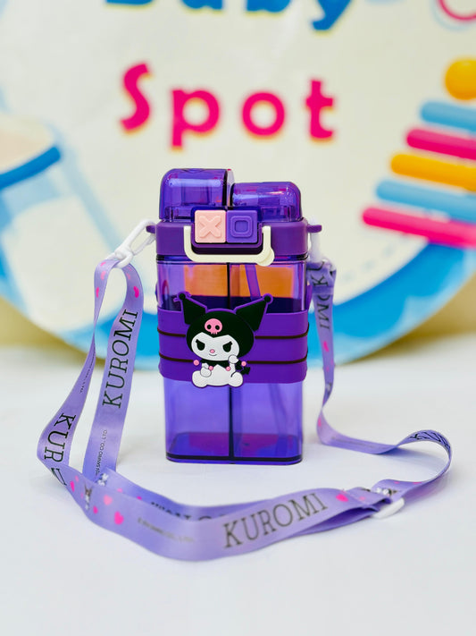 Double compartment kids kuromi water bottle 525ml