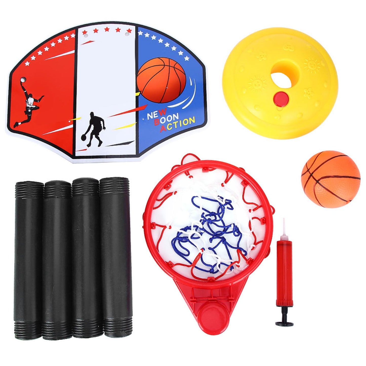 Basketball Playing Set,Height Adjustable Children Basketball Hoop Stand with Basketball Pump for Training Outdoor Indoor Sport