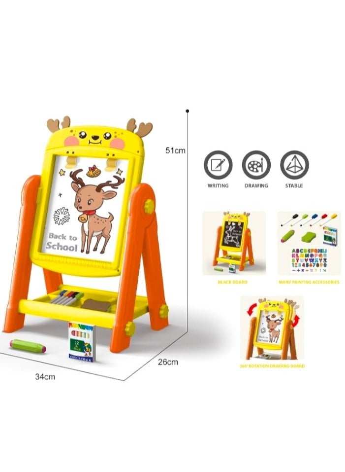Artist 2 in 1 double sided  learning easel board for kids height adjustable
