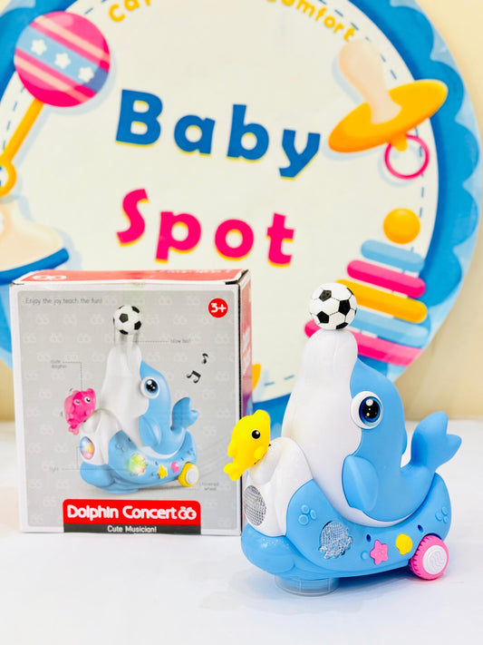 Dolphin with blowing ball Concert  Cute Musician Toy – Fun Musical Playset for Kids with Lights & Sounds