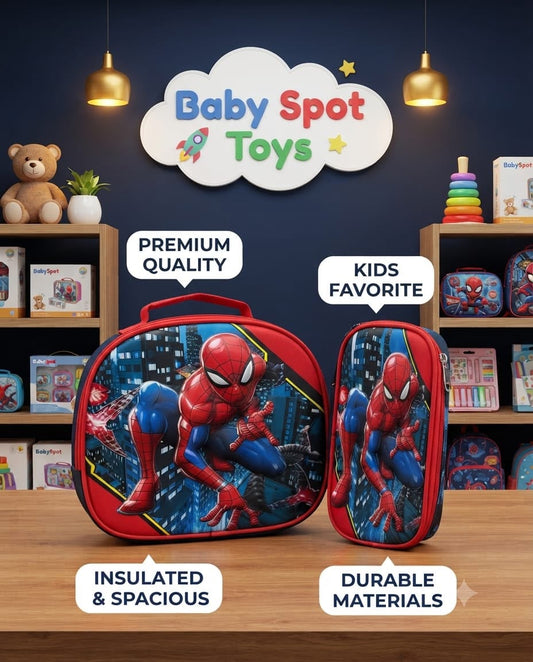 Spiderman lunch bag and geometry set
