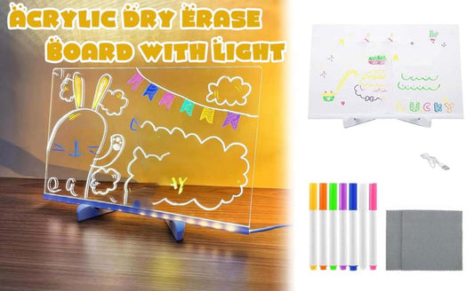 Led glow drawing board for kids