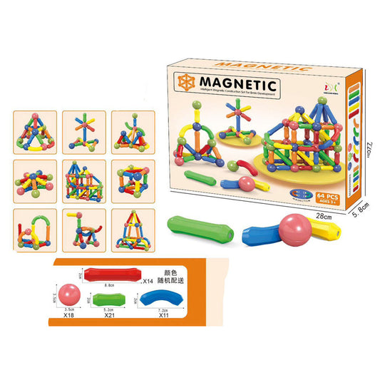 Magnetic Building Blocks 64 PCs  – Build, Learn &amp; Create! 🧲🏗️
