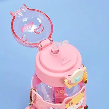 Water Bottle 550 Ml Sipper Portable with Straw- PINK