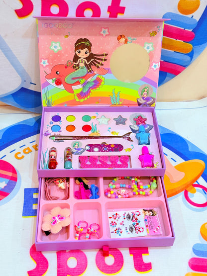 Kids makeup jewellery play box