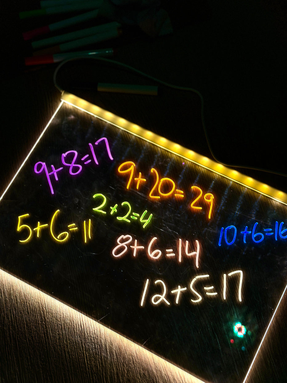 Led glow drawing board for kids
