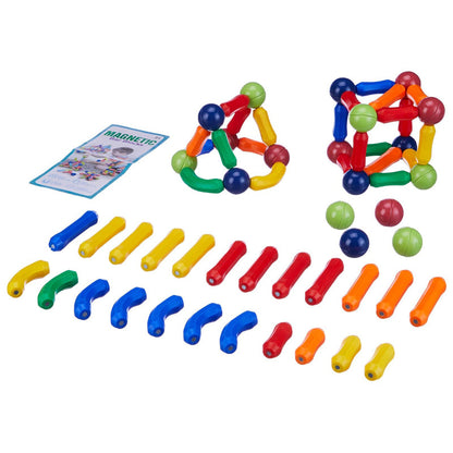 Colorful magnetic building tiles for kids