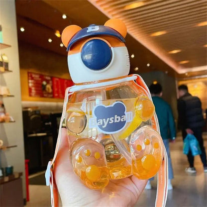 Kids water bottle with adjustable strap