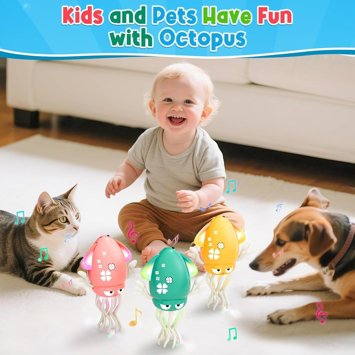 USB Rechargeable Dancing Octopus Baby Toy