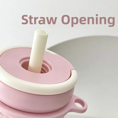 Reusable floral straw cup for children