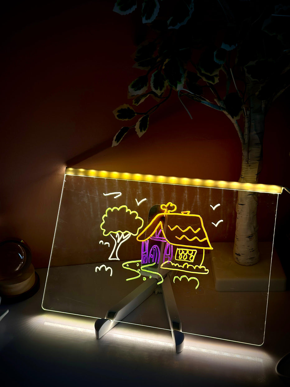 Led glow drawing board for kids