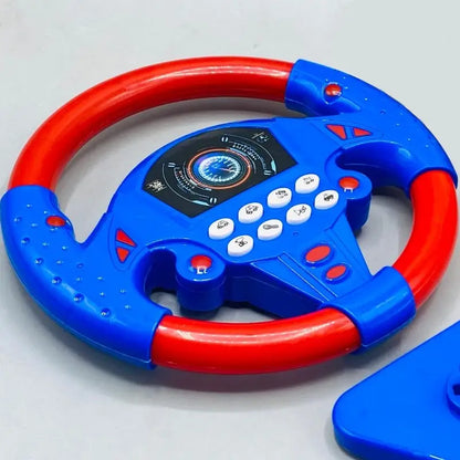 Kids driving steering wheel with controls